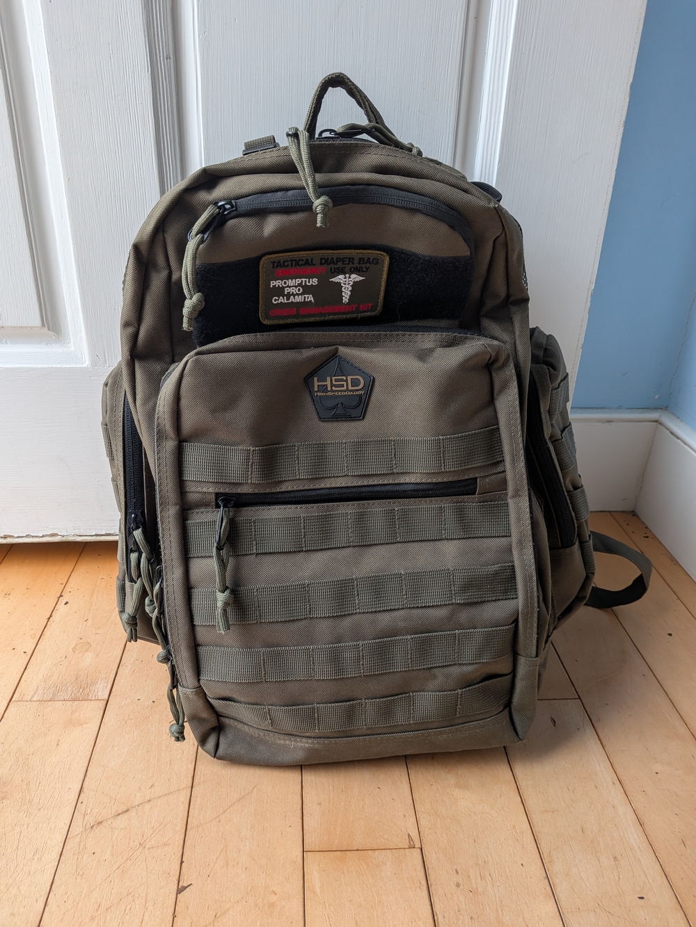 Tactical Diaper Backpack in Olive Green